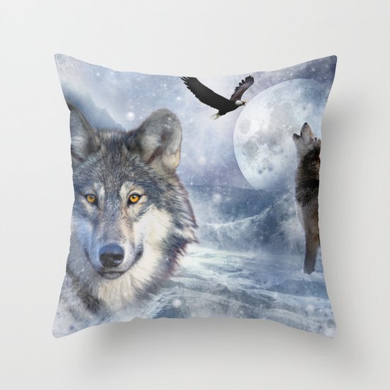 Wolves Throw Pillow