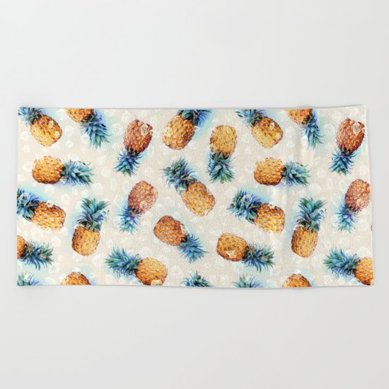 Pineapples + Crystals Beach Towel