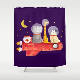 Let's All Go To Mars Shower Curtain