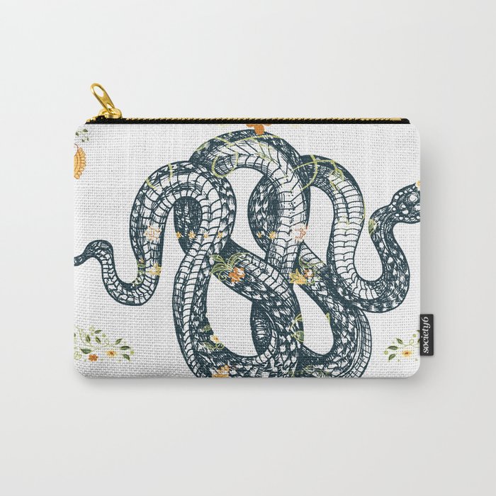 Snake n Flowers Carry-All Pouch