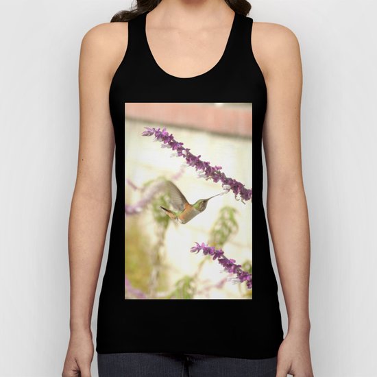 Ms. Hummingbird Checks Another Nectar Source Unisex Tank Top