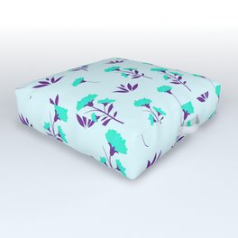Floral Pattern with phosphorescent green Color Outdoor Floor Cushion