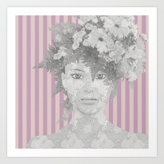 Look at me (romantic flowers vintage) Art Print