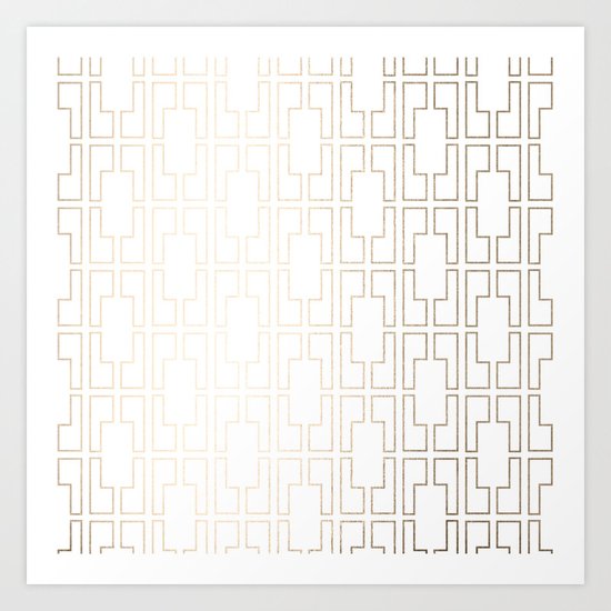 Simply Mid-Century in White Gold Sands Art Print