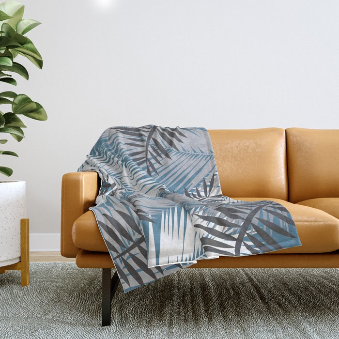 palm tree tropical pattern Throw Blanket