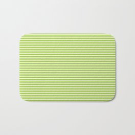 [ Thumbnail: Beige and Green Colored Pattern of Stripes Bath Mat ]