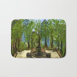 Rittenhouse Square in the Spring Bath Mat | City, Parcrittenhouse, Philadelphia, Abstract, Painting, Rittenhousesquare, Philly, Landscape, Park, Fountain 