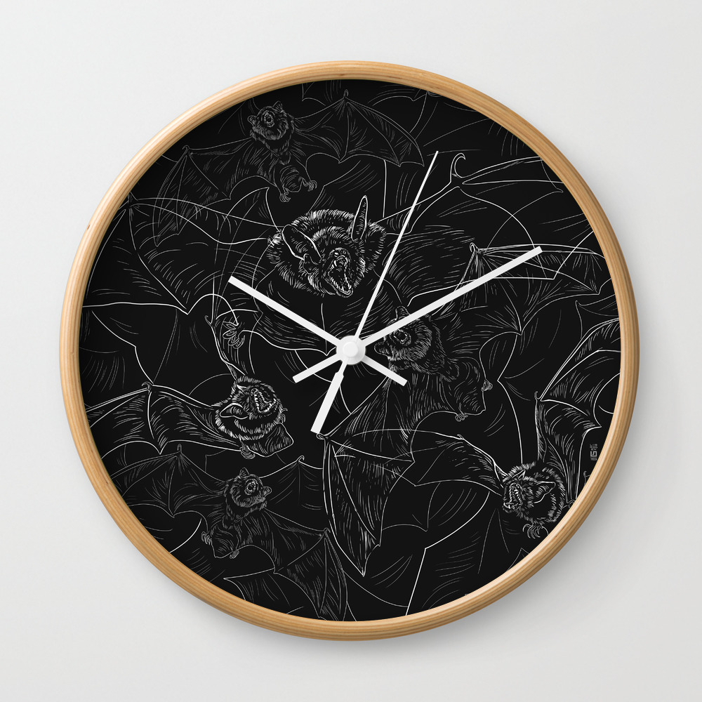 Bat Wall Clock By 7115 Society6 Bat Wall Clock By 7115 Society6