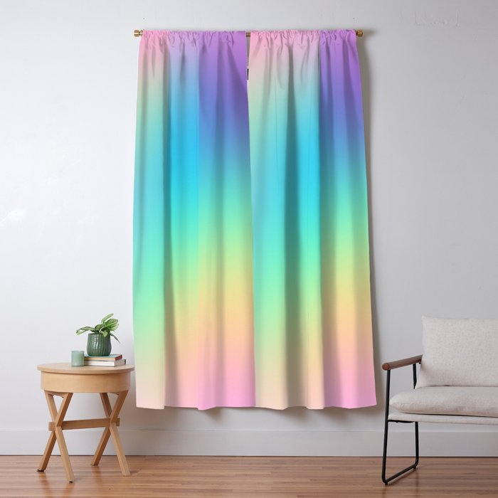Soft Pastel Rainbow Ombre Design Blackout Curtain By Kelseylovelle