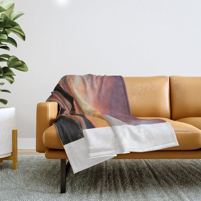 Sunset by the lake Throw Blanket