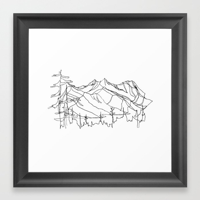 Squamish Summits :: Single Line Framed Art Print