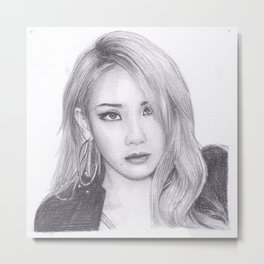 Chaelin Lee CL from 2ne1 Metal Print | Singer, Graphite, Kpop, Sandara, Drawing, Illustration, Chaelinlee, Bigbang, Cl, Korean 