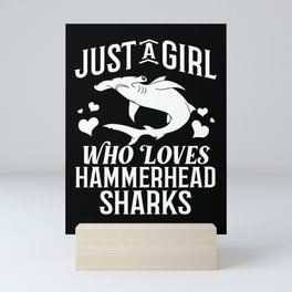 Hammerhead Shark Head Tooth Funny Mini Art Print