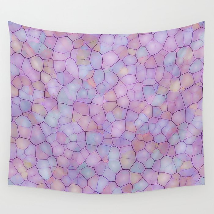 Abstract seamless background of colorful spots like paving stones or mosaic glass. Imitation of artistic watercolor drawing pattern in form of network with multi-colored cells Wall Tapestry