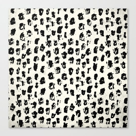 Tribal Spot Black Earth on Ivory Canvas Print