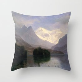 Mountain Scene - Albert Bierstadt Throw Pillow