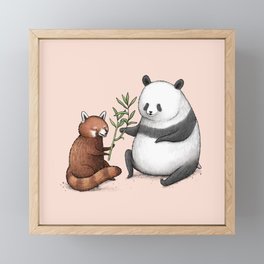 Panda Friends Framed Mini Art Print