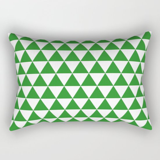 Triangles (Forest Green/White) Rectangular Pillow