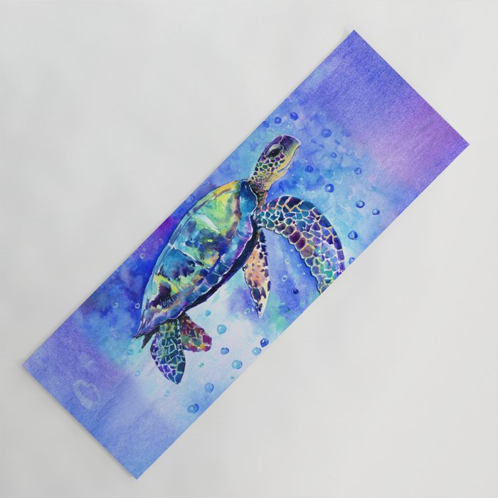 Sea Turtle, Underwater Scene Yoga Mat