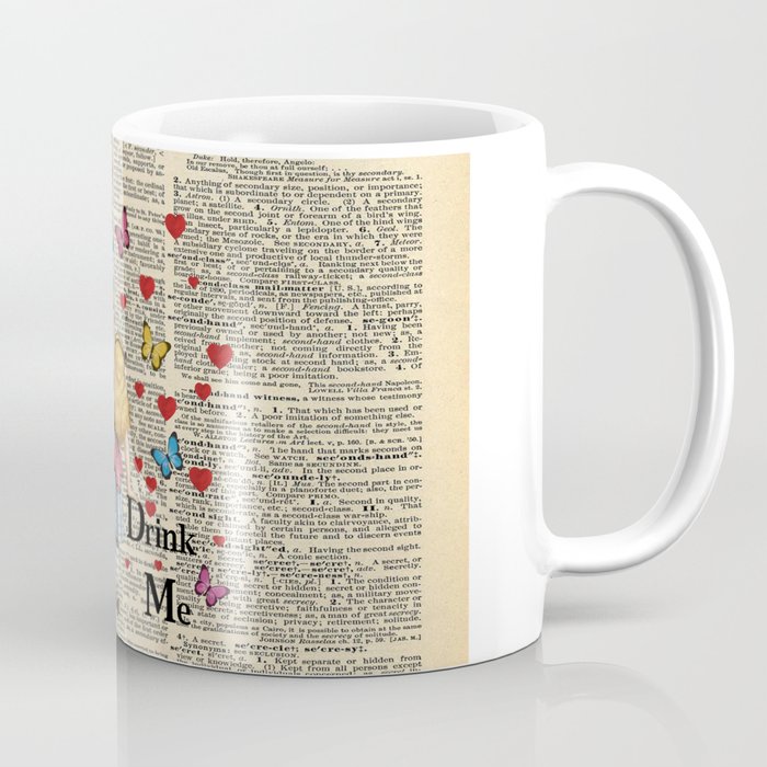 Drink Me - Vintage Dictionary Page - Alice In Wonderland Coffee Mug