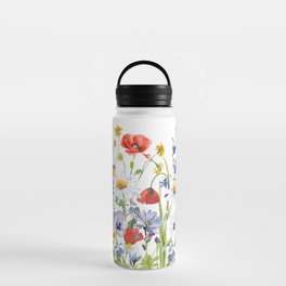 Scandinavian Colorful Midsummer Wildflowers Meadow  Water Bottle