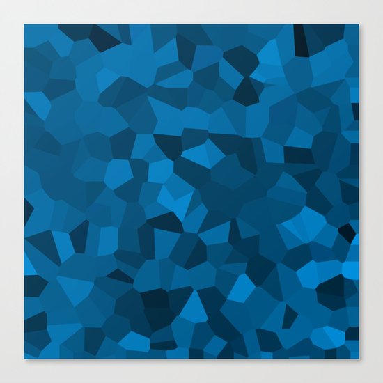 Blue Pixelated Geometric Pattern Canvas Print