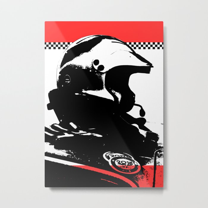 "Racing Helmet Design" - Classic Cars Lovers Metal Print