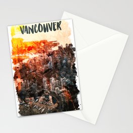 Vancouver Canada city watercolor Stationery Card