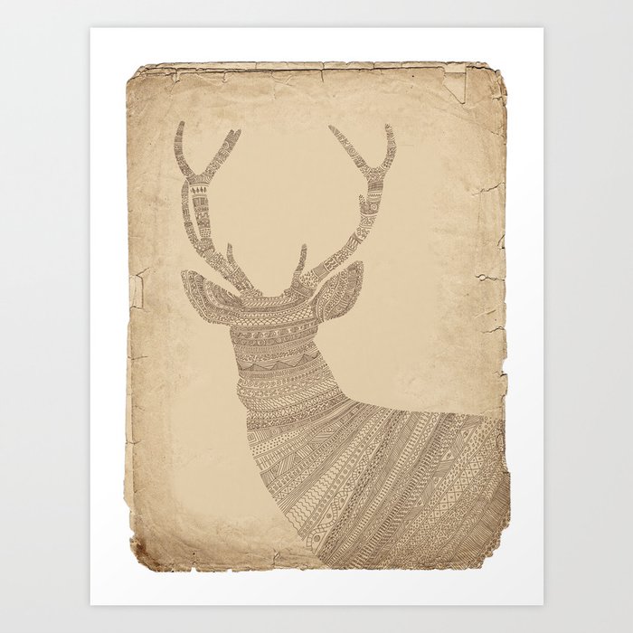 Stag / Deer (On Paper) Art Print