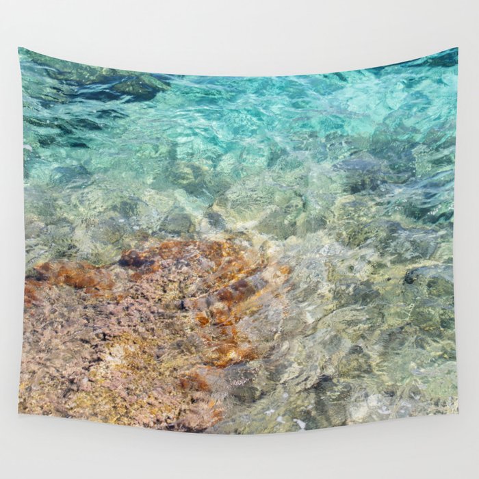 Coastal Splendor: Colorful Volcanic Rock in the Mediterranean Sea Wall Tapestry