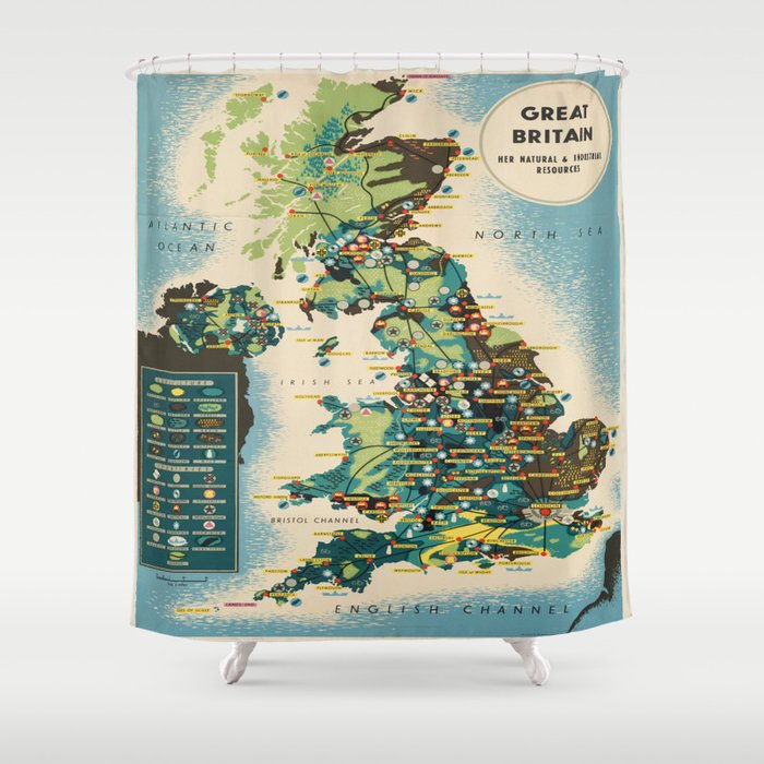 Vintage poster - Great Britain Shower Curtain