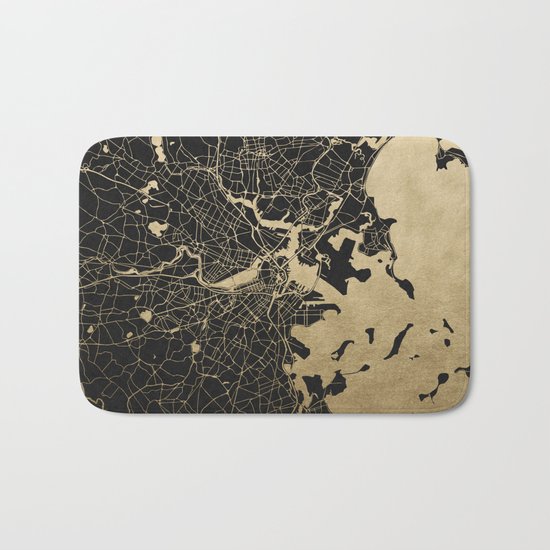 Boston Gold and Black Invert Bath Mat
