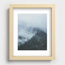Foggy Mountains | Manali, India Recessed Framed Print