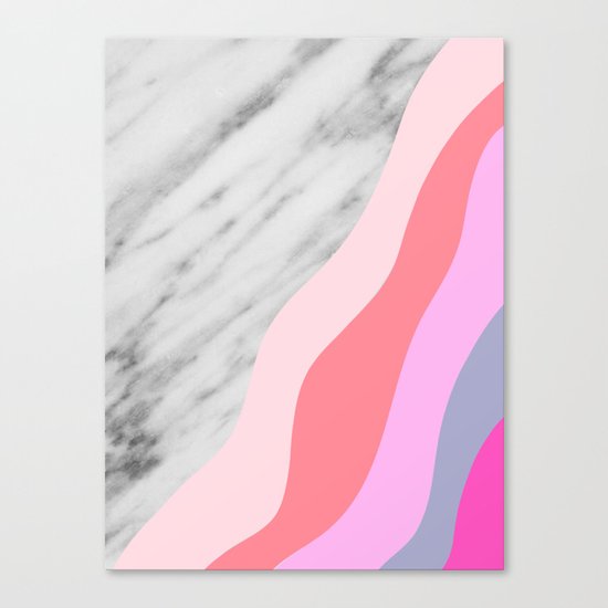 Carrara Italian Marble with Pink Shadows Canvas Print