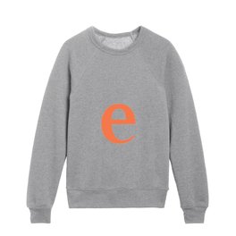 e (CORAL & WHITE LETTERS) Kids Crewneck