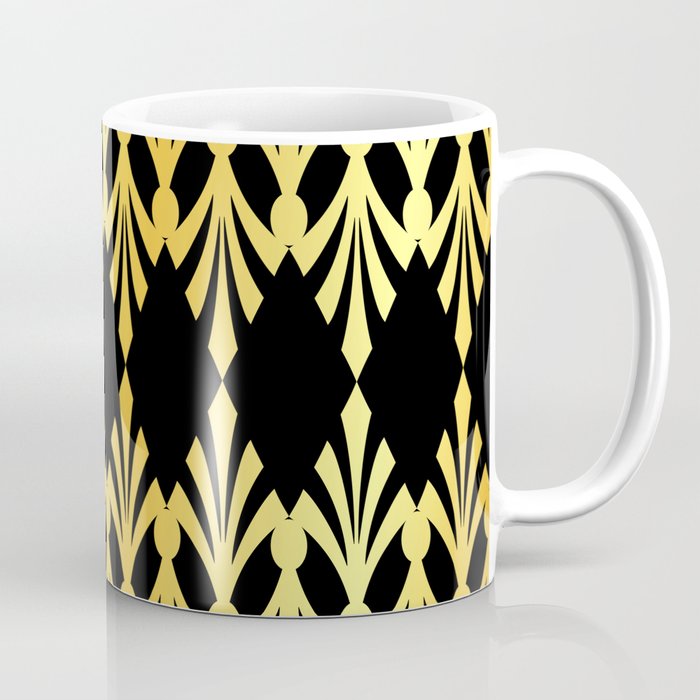 Art Deco Black Gold Pattern Coffee Mug by Denidesigns | Society6