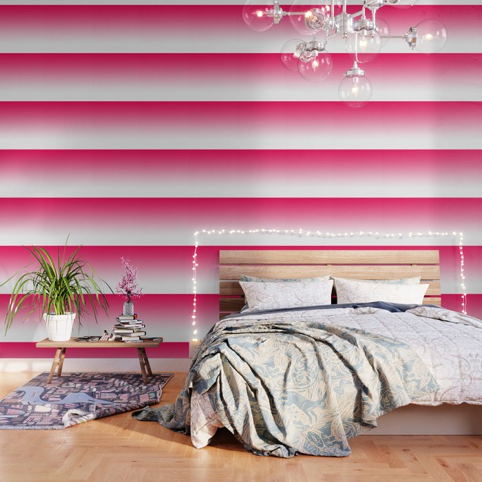 Modern bright simple neon pink white color ombre gradient Wallpaper