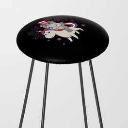 Hippo With Unicorn For Fourth Of July Fireworks Counter Stool