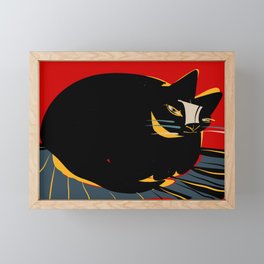 The confident cat Framed Mini Art Print