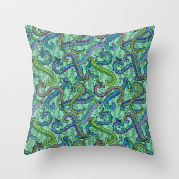 Sea Serpents - Light Throw Pillow