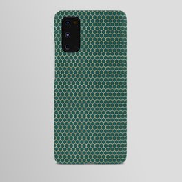 Emerald Green Gold Honeycomb Pattern Android Case