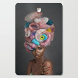 Shades of African American beauty; magical realism color hair female portrait color photograph / photography Cutting Board