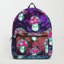 Jewel Tone Mushroom Sketch Pattern Backpack