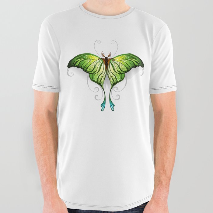 Green Butterfly All Over Graphic Tee