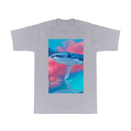 A Whale of a Time T Shirt | Pink, Whakes, Refections, Bright, Paddleboarder, Fantasy, Humpback, Paddling, Photo, Clouds 