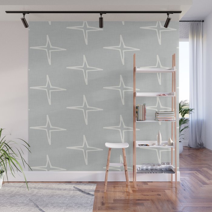 Nautical Star Grey Homedecor Wall Mural By Susycosta Society6