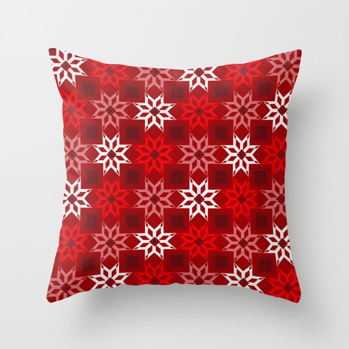 Red snowflake 2025 pillows