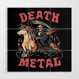 Death Metal - Cute Evil Skull Unicorn Gift Wood Wall Art