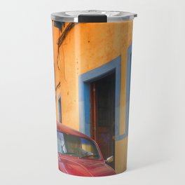 Mexico Photography - Car Parked In A Narrow Mexican Street Travel Mug