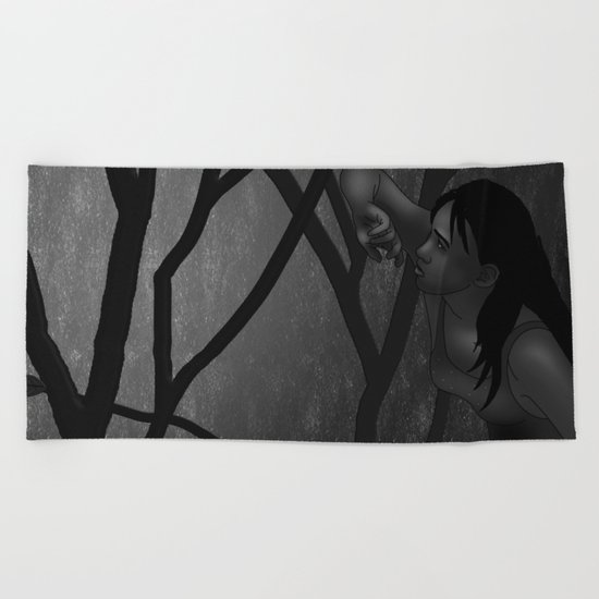 Hiding From the Rain Beach Towel
